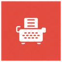 Escribir A Maquina Teclado Texto Icono