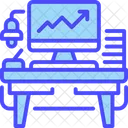 Escritorio De Trabajo Sala De Estar Mesa De Computadora Icon