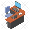 Escritorio Para Computadora Mesa Para Computadora Mesa Para Empleados Icono