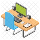 Escritorio Para Computadora Mesa Para Computadora Mesa Para Empleados Icono