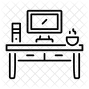 Escritorio De Computadora Estacion De Trabajo Mesa Icono