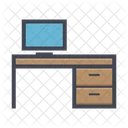 Escritorio Para Computadora Mesa Para Computadora Escritorio De Trabajo Icono