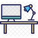 Computadora Escritorio De Computadora Mesa De Computadora Icono