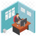 Escritorio De Empleado Mesa De Empleado Lugar De Trabajo Icon