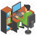 Escritorio De Empleado Mesa De Empleado Lugar De Trabajo Icon