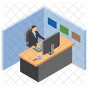 Escritorio De Empleado Mesa De Empleado Lugar De Trabajo Icon