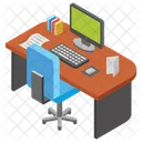 Escritorio De Empleado Mesa De Empleado Lugar De Trabajo Icon