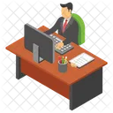 Escritorio De Empleado Mesa De Empleado Lugar De Trabajo Icon