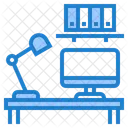 Escritorio De Oficina Escritorio De Trabajo Lugar De Trabajo Icono