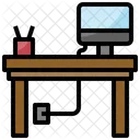 Escritorio De Oficina Mesa De Trabajo Escritorio De Computadora Icon