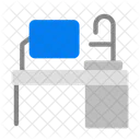 Escritorio Monitor Microscopio Icono