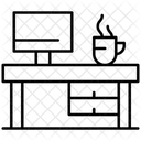 Escritorio De Trabajo Lugar De Trabajo Computadora Icono