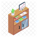Mesa De Trabajo Escritorio De Trabajo Estante Para Archivos Icono