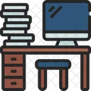 Escritorio De Trabajo Mesa De Oficina Escritorio De Oficina Icono