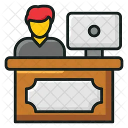 Escritorio de empleado  Icono