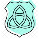 Icono De Linea Delgada Sombra Color Escudo Celta Icono