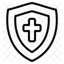 Escudo Con Cruz Cruz Cristianismo Icono