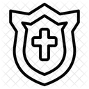 Escudo Con Cruz Cruz Cristianismo Icono