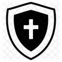 Escudo Con Cruz Cruz Cristianismo Icono