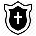Escudo Con Cruz Cruz Cristianismo Icono
