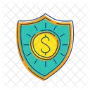 Escudo con signo de dolar  Icono