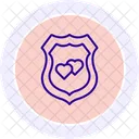 Icono De Linea De Escudo De Amor Icono