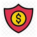 Dollar Escudo Seguridad Icono