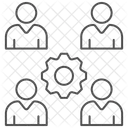 Icone De Linha Fina De Esforco Colaborativo Ícone