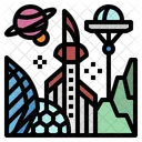 Espacio Lanzadera Transporte Icono