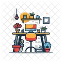Escritorio Negocios Local De Trabalho Icon