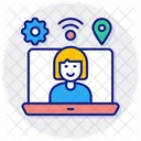 Espaco De Trabalho Virtual Trabalho Em Casa Espaco De Trabalho Icon