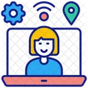 Espaco De Trabalho Virtual Trabalho Em Casa Espaco De Trabalho Icon