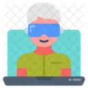 Espaco De Trabalho Virtual Reunioes Virtuais Comunicacao On Line Icon