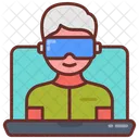 Espaco De Trabalho Virtual Reunioes Virtuais Comunicacao On Line Icon