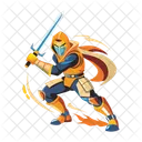 Lutador De Espadas Personagem Jogo Icon