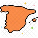 Espana Mapa Viajes Icono