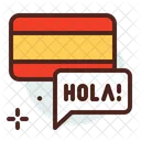Espanhol Ola Mensagem Em Espanhol Ícone
