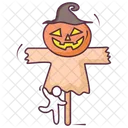 Espantapajaros De Halloween Hombre De Paja Aterrador Espantapajaros De Calabaza Icono