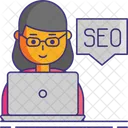 Especialista Em SEO Feminina Especialista Em SEO Consultora De SEO Ícone