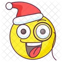 Espia Santa Emoji Expresion De Espia Etiqueta Emocional Icono