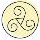Icono De Linea Delgada Sombra De Color En Espiral Celta Icono
