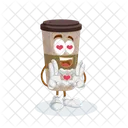 Espresso Logo Mascot In Love Pose Icon