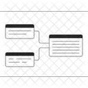 Esquema De Blocos De Informacoes Conexao De Wireframe De Site Estrutura De Desenvolvimento De Software Ícone