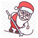 Papai Noel Esqui No Papai Noel Esqui Na Neve Ícone