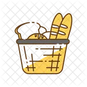 Essen Korb Brot Symbol