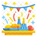Essen Neujahr Party Symbol