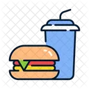 Essen Und Trinken Burger Fast Food Symbol