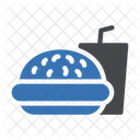 Essen Und Trinken Burger Kaltgetrank Symbol