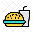 Essen Und Trinken Burger Kaltgetrank Symbol
