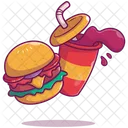 Essen Und Trinken Burger Mahlzeit Symbol